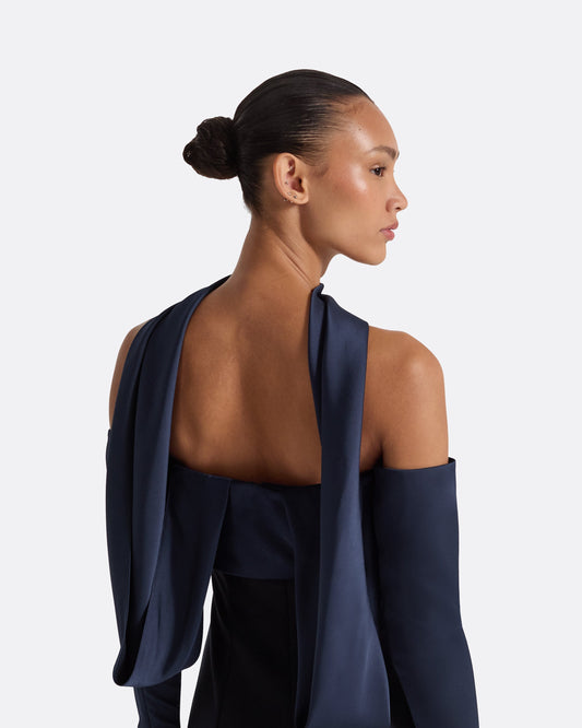 Roshana Midnight Navy Long Dress