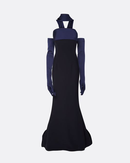 Roshana Midnight Navy Long Dress