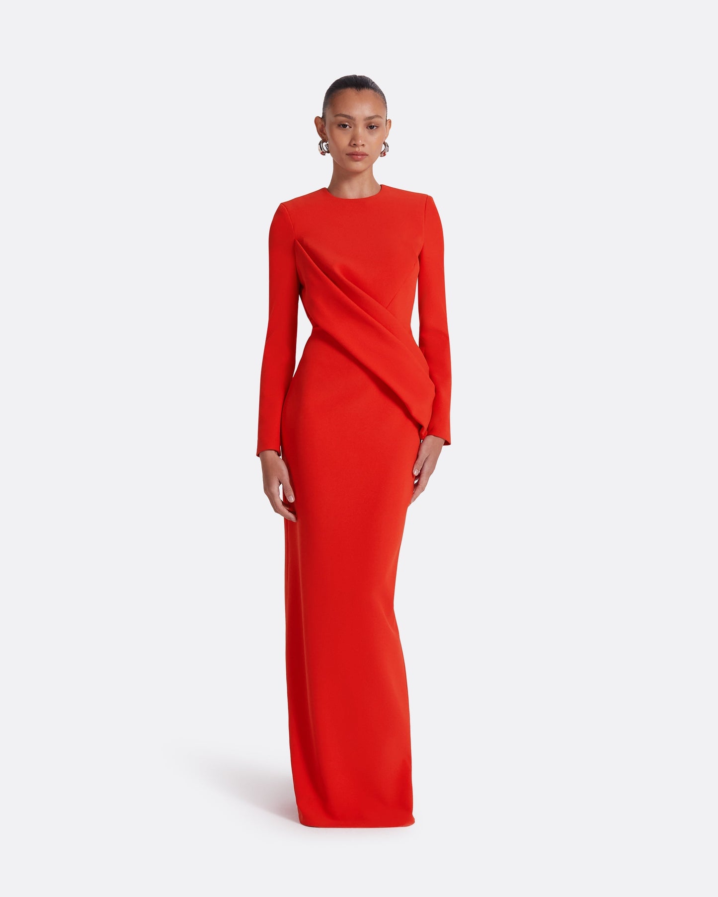 Louna Scarlet Red Long Dress Maison Safiyaa USA Louna Scarlet Red Long Dress Maison Safiyaa USA