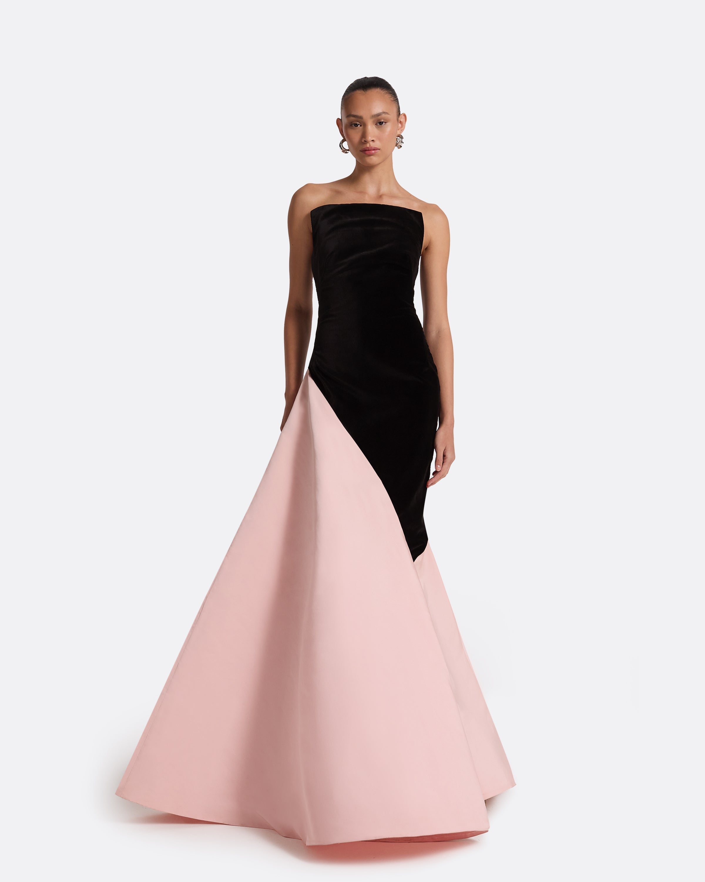 Pia Black & Peony Blush Long Dress