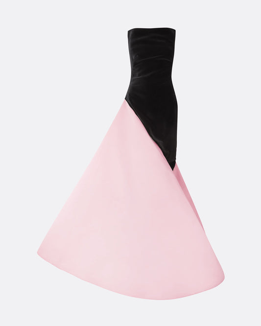 Pia Black & Peony Blush Long Dress