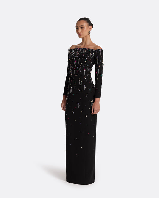 Gioia Black Long Dress
