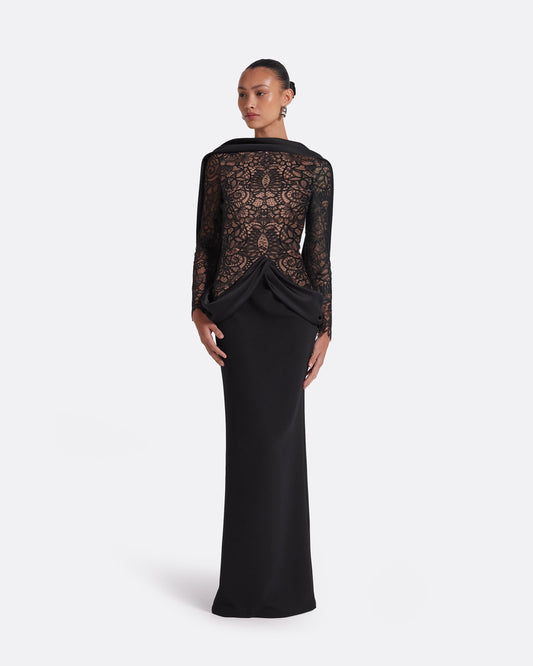 Serryna Black Long Dress