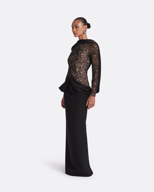 Serryna Black Long Dress