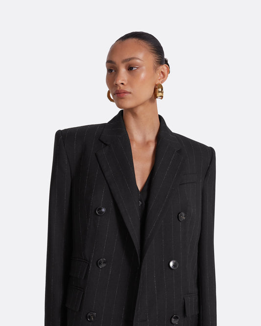 Ellan Black Pinstripe Jacket