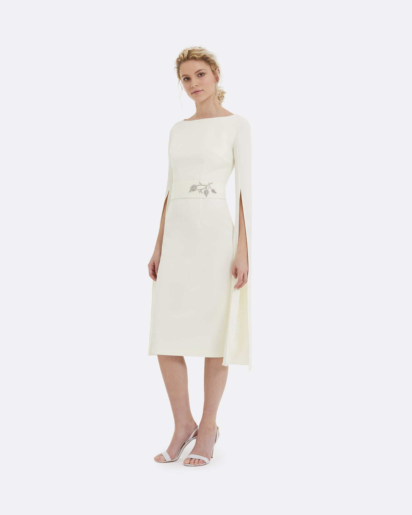 Octavia Flower Bud Embroidered Midi Dress