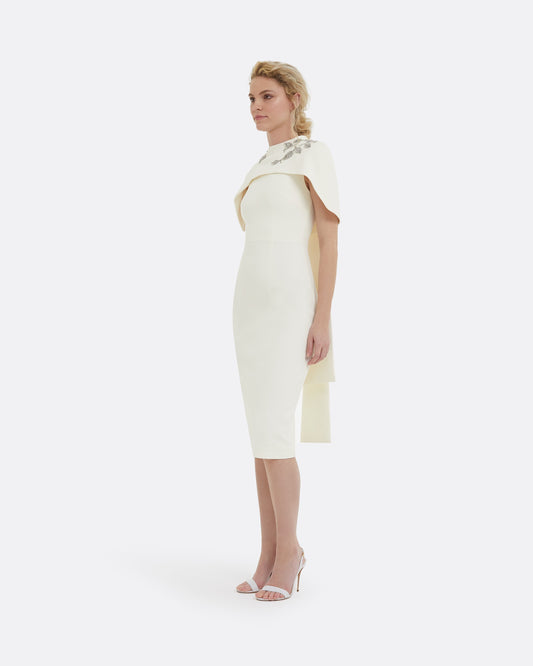 Kalika Flower Bud Embroidered Midi Dress
