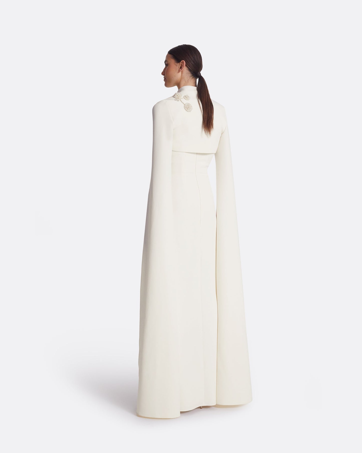 Amari Ivory Harness & Soshin Dress With Carnation Embroidery