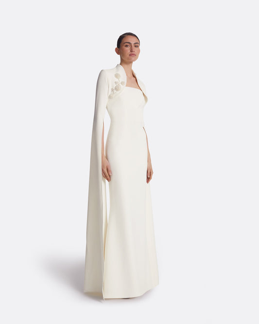 Amari Ivory Harness & Soshin Dress With Carnation Embroidery