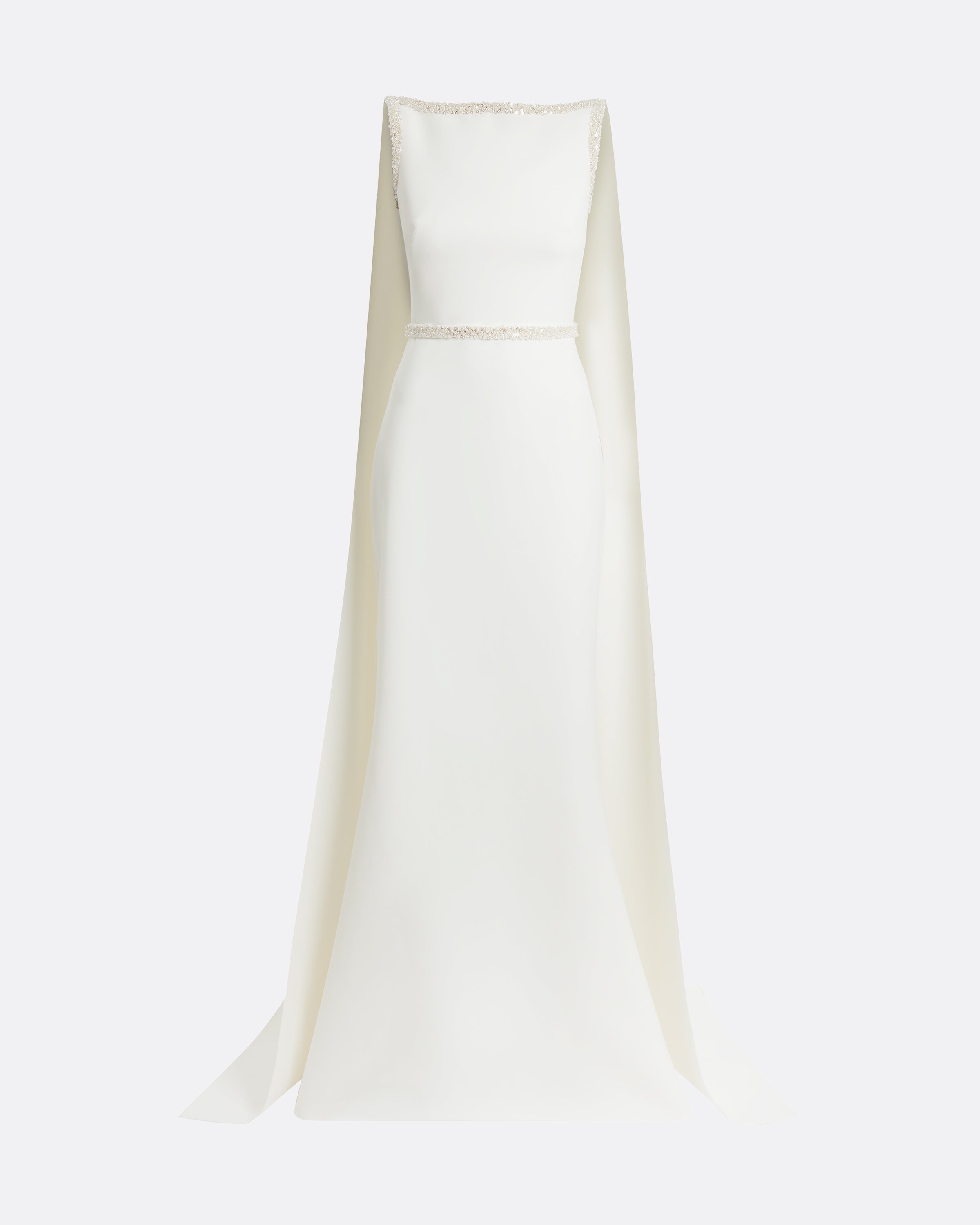 Ginevra Ivory Long Dress With Embroidered Belt – Maison