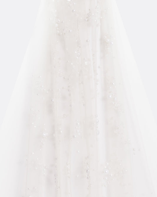 Edith Gypsophilia Embroidered Veil