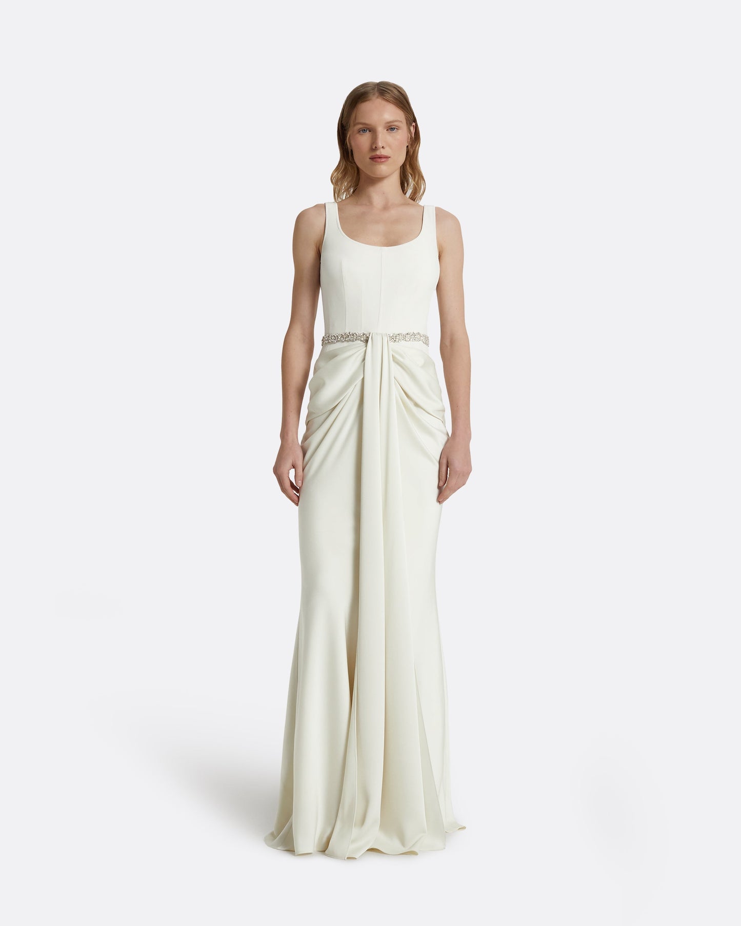 Marlena Ivory Embroidered Long Dress
