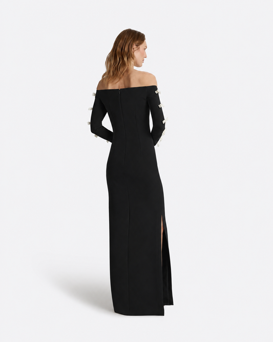 Morag Long Dress in Sorbet on Black