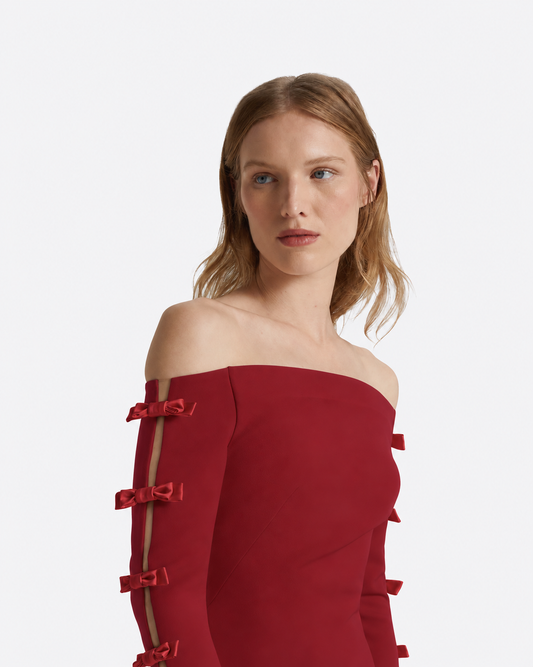 Morag Long Dress in Rhubarb