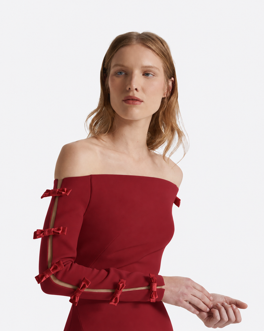 Morag Long Dress in Rhubarb
