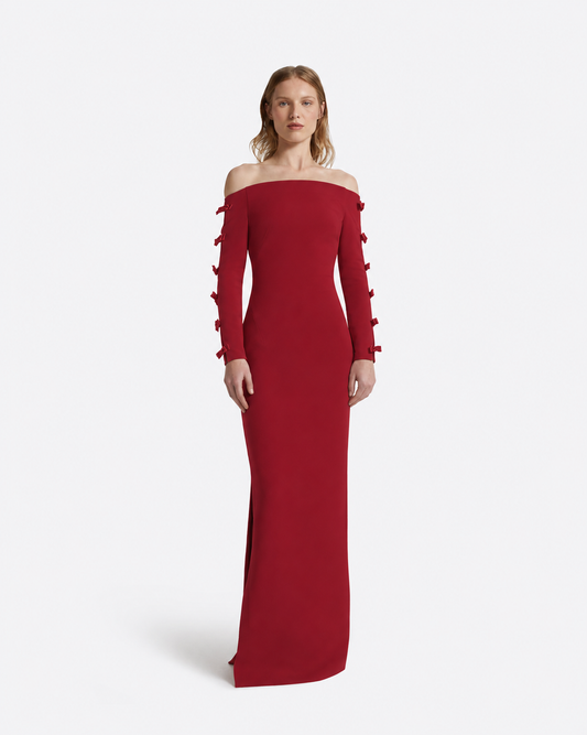 Morag Long Dress in Rhubarb