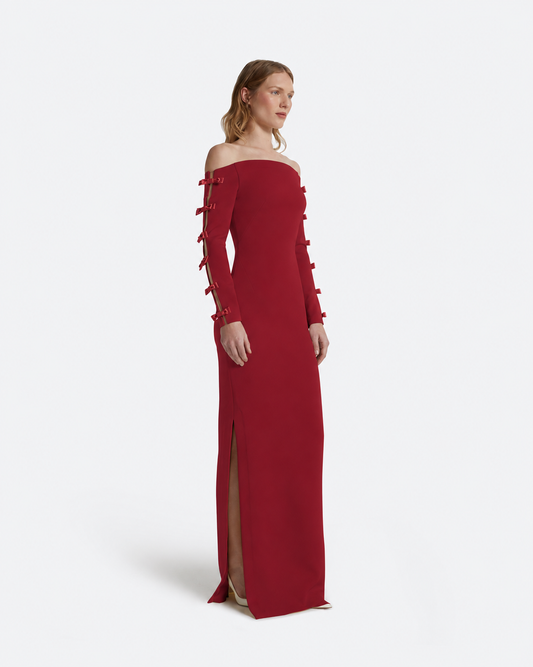 Morag Long Dress in Rhubarb