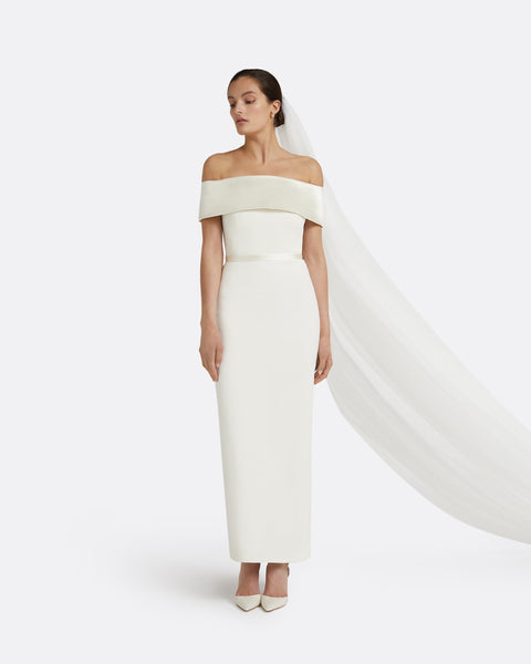 【Safiyaa】ドラックス アイボリー ドレス NEW_CROP_BRIDAL22_D461.1_HC-