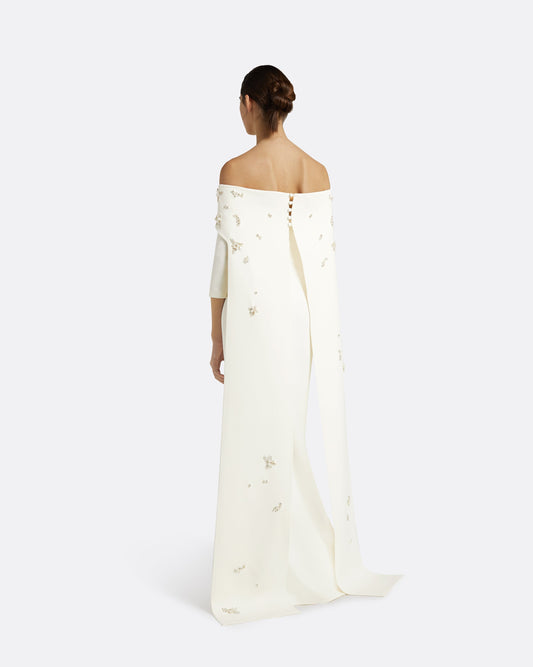 Bellara Pearl Floral Embroidered Ivory Harness & Soshin Dress