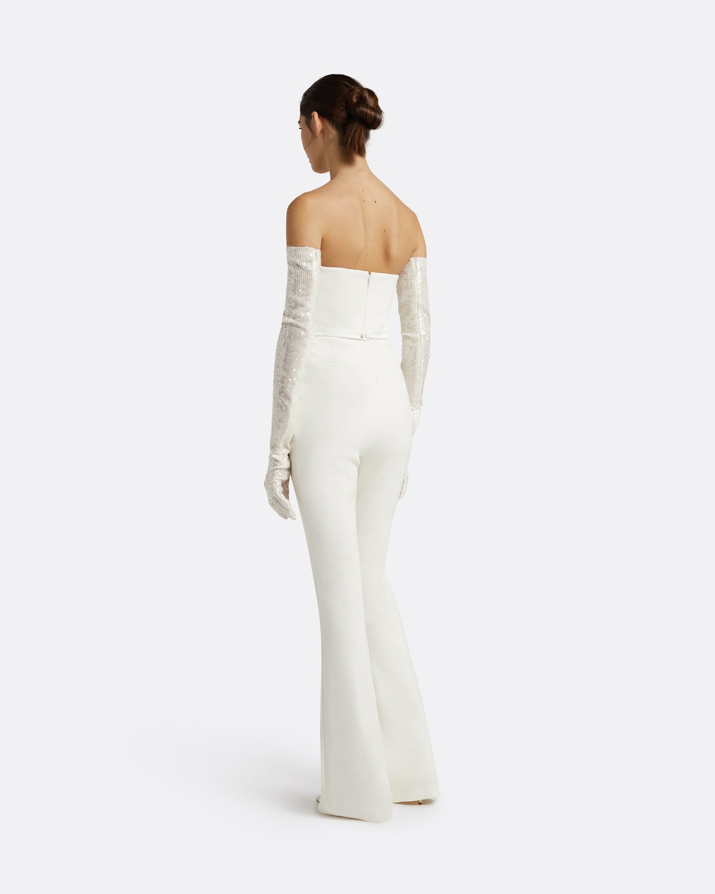 Antonia Ivory Sequins Gloves