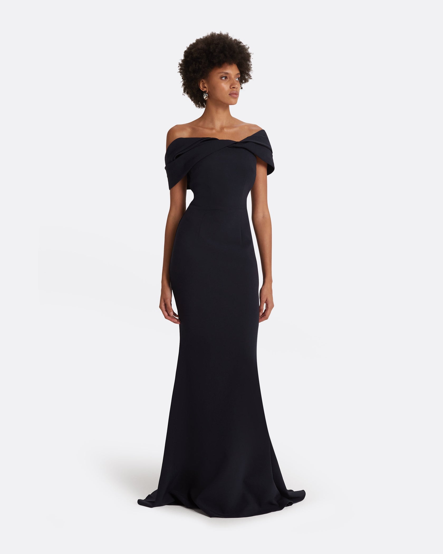 Safiyaa £1495 Navy Satin One Shoulder Evening Gown S