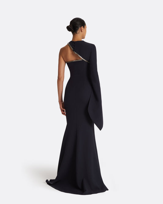 Raha Midnight Navy Long Dress