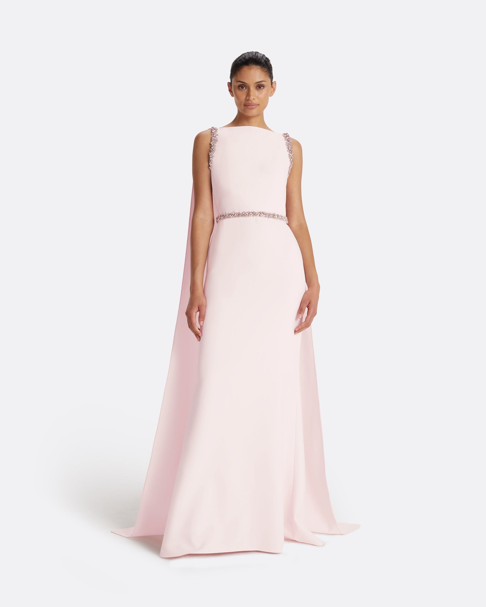 Ginevra Barely Pink Long Dress – Maison Safiyaa USA