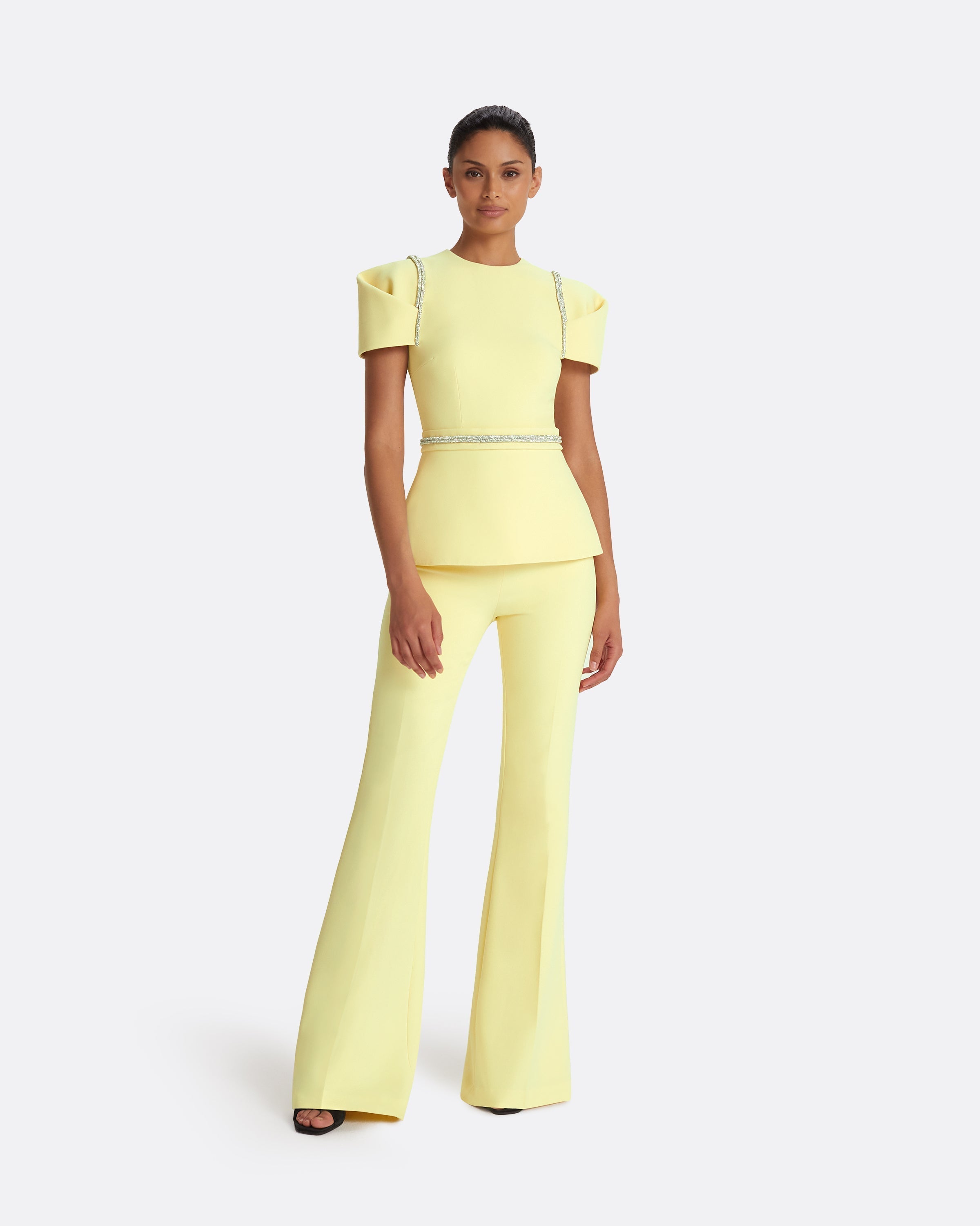 Halluana Pale Yellow Trousers – Maison Safiyaa USA