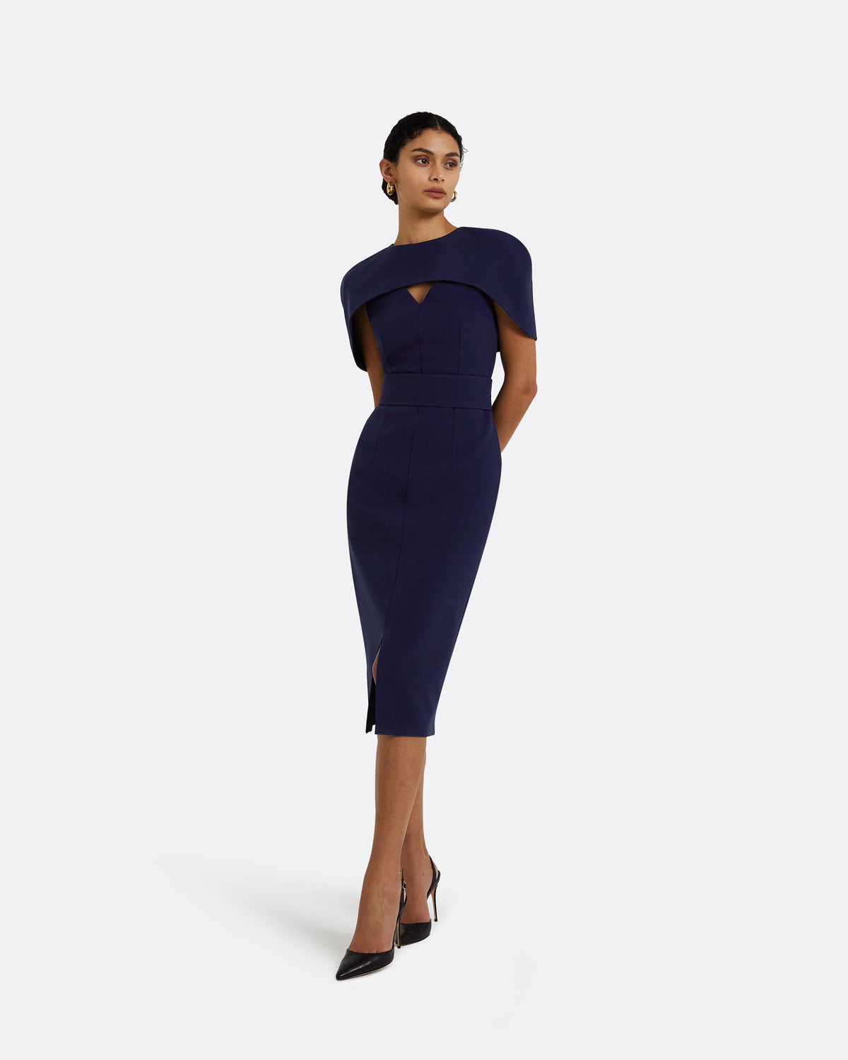 Rosa Azurite Blue Midi Dress