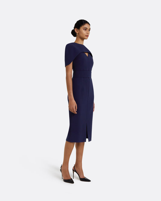 Rosa Azurite Blue Midi Dress