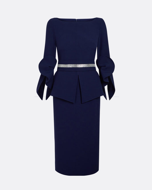 Alondra Azurite Blue Midi Dress