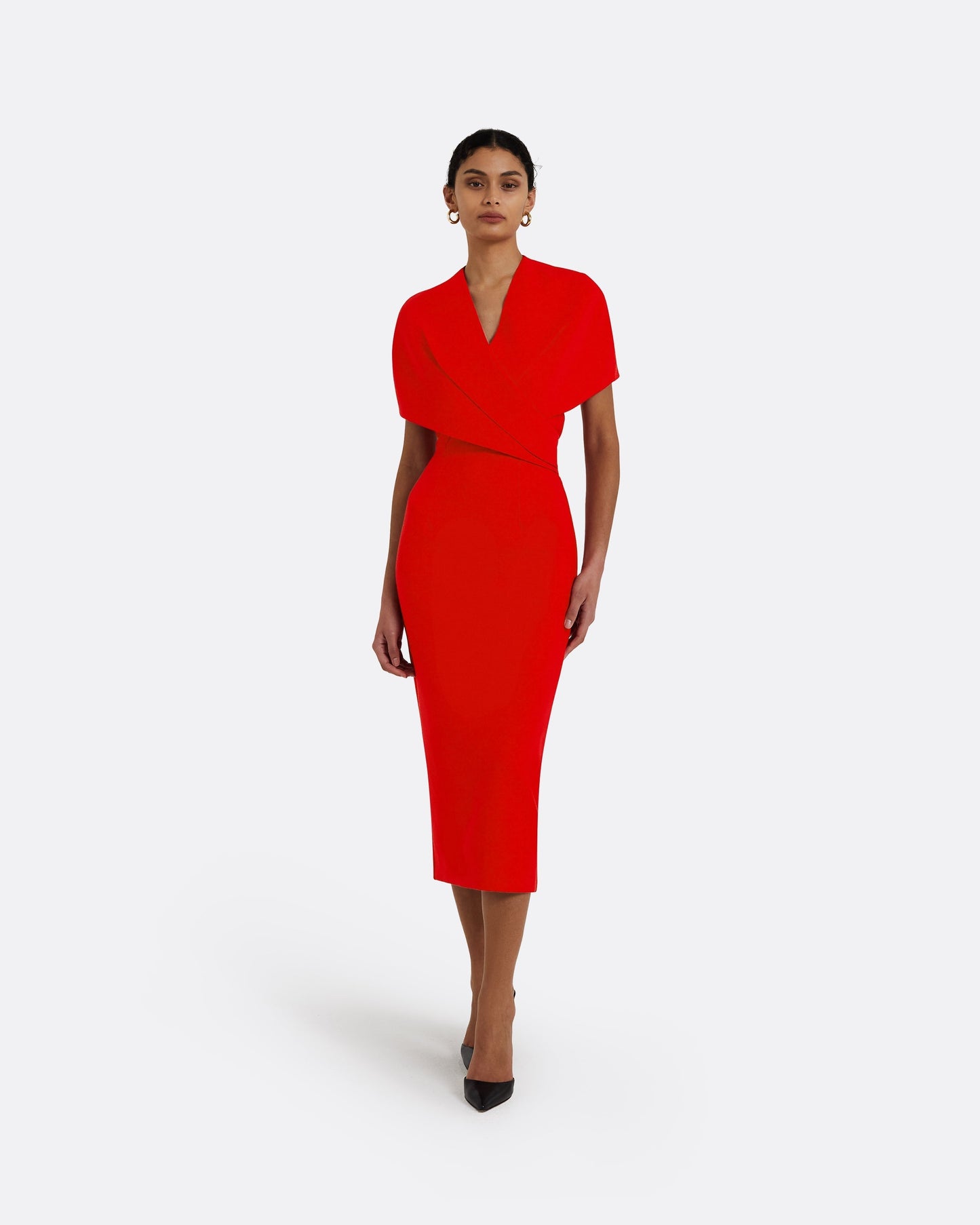 Flora Cherry Red Midi Dress – Maison Safiyaa USA