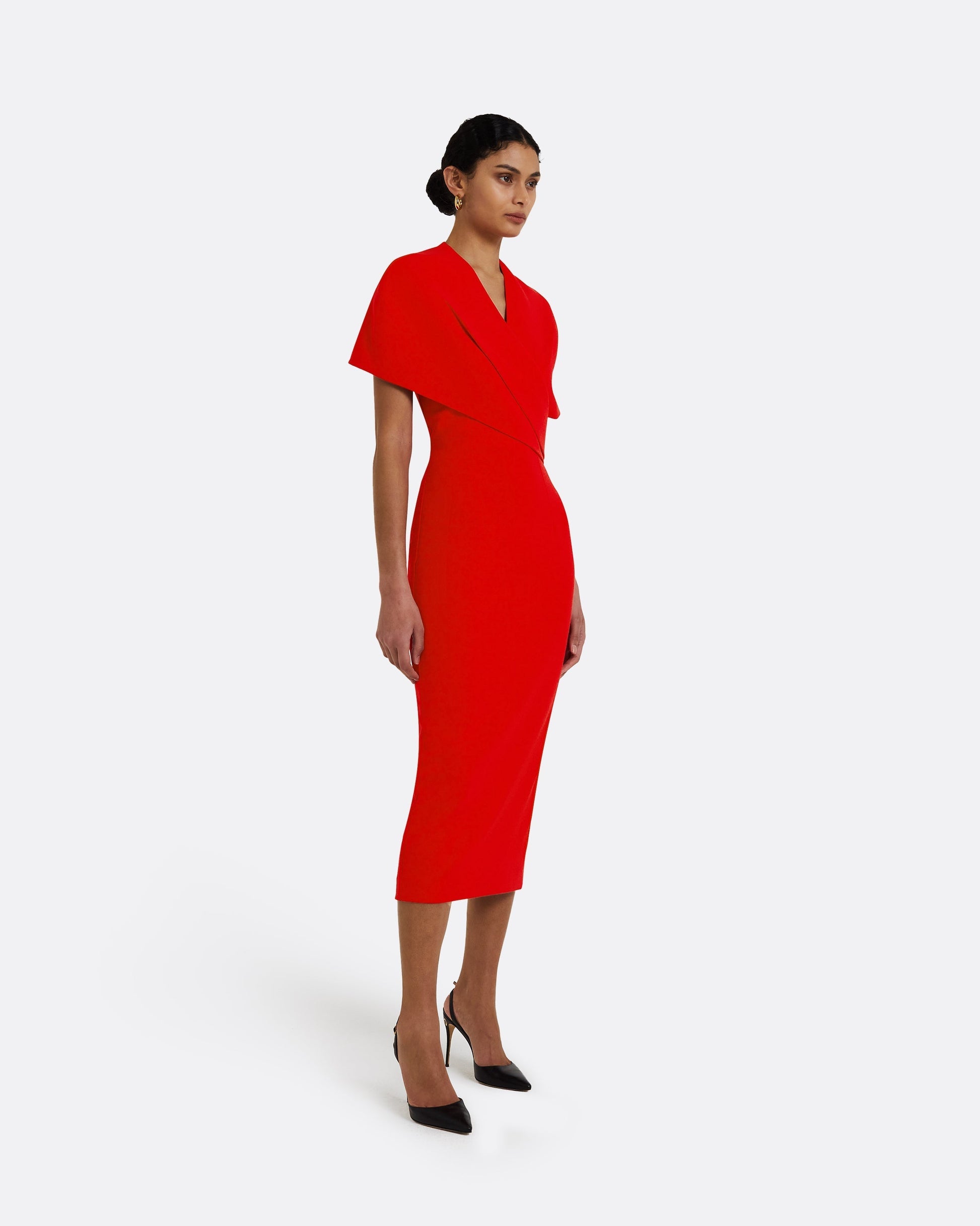 Flora Cherry Red Midi Dress – Maison Safiyaa USA