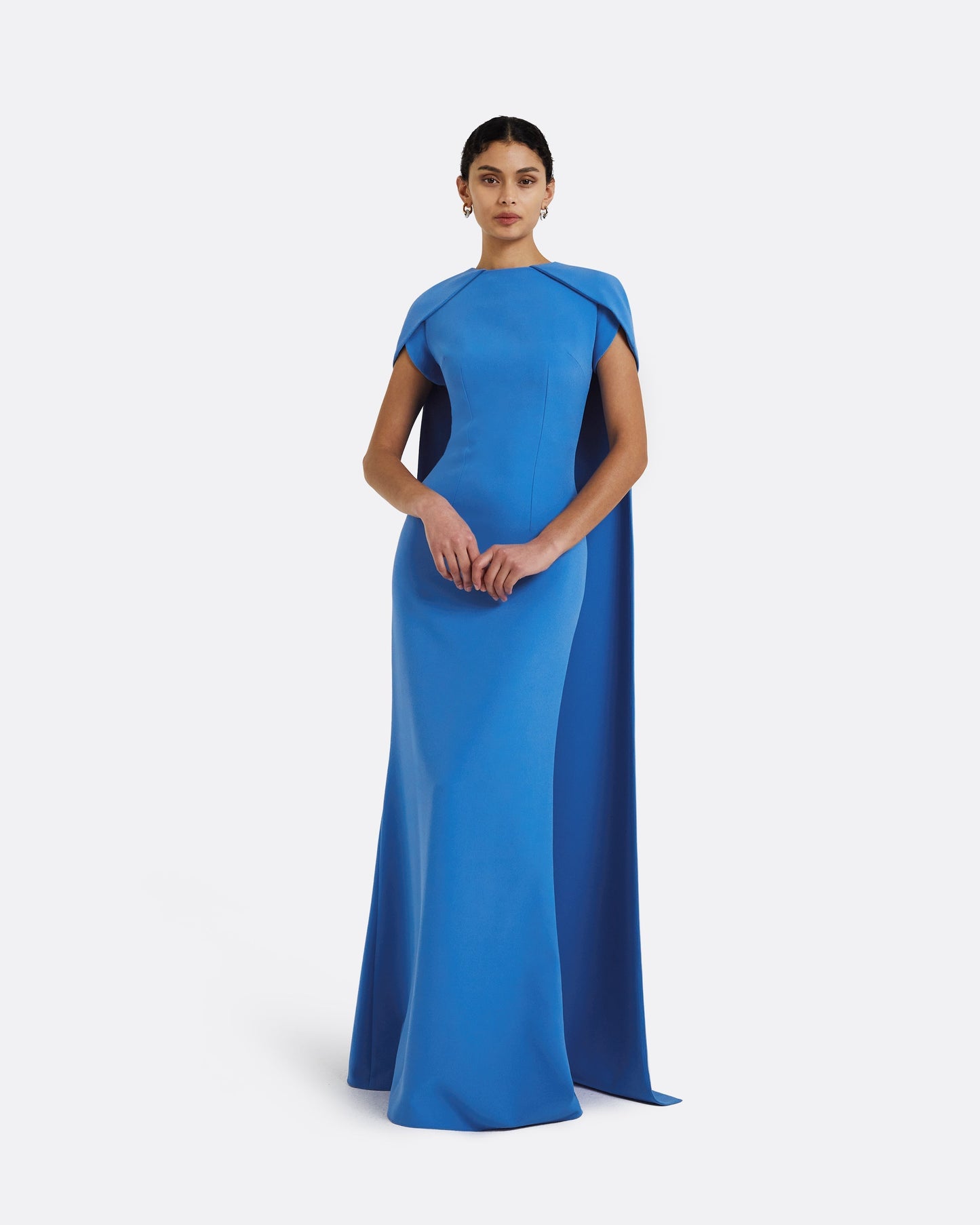 safiyaa blue dress Ginevra Pale Long FR42 - US10 Refined and flattering for a sophisticated shoulder line Sculptural Draping Safiyaa Square Neckline Long Dress