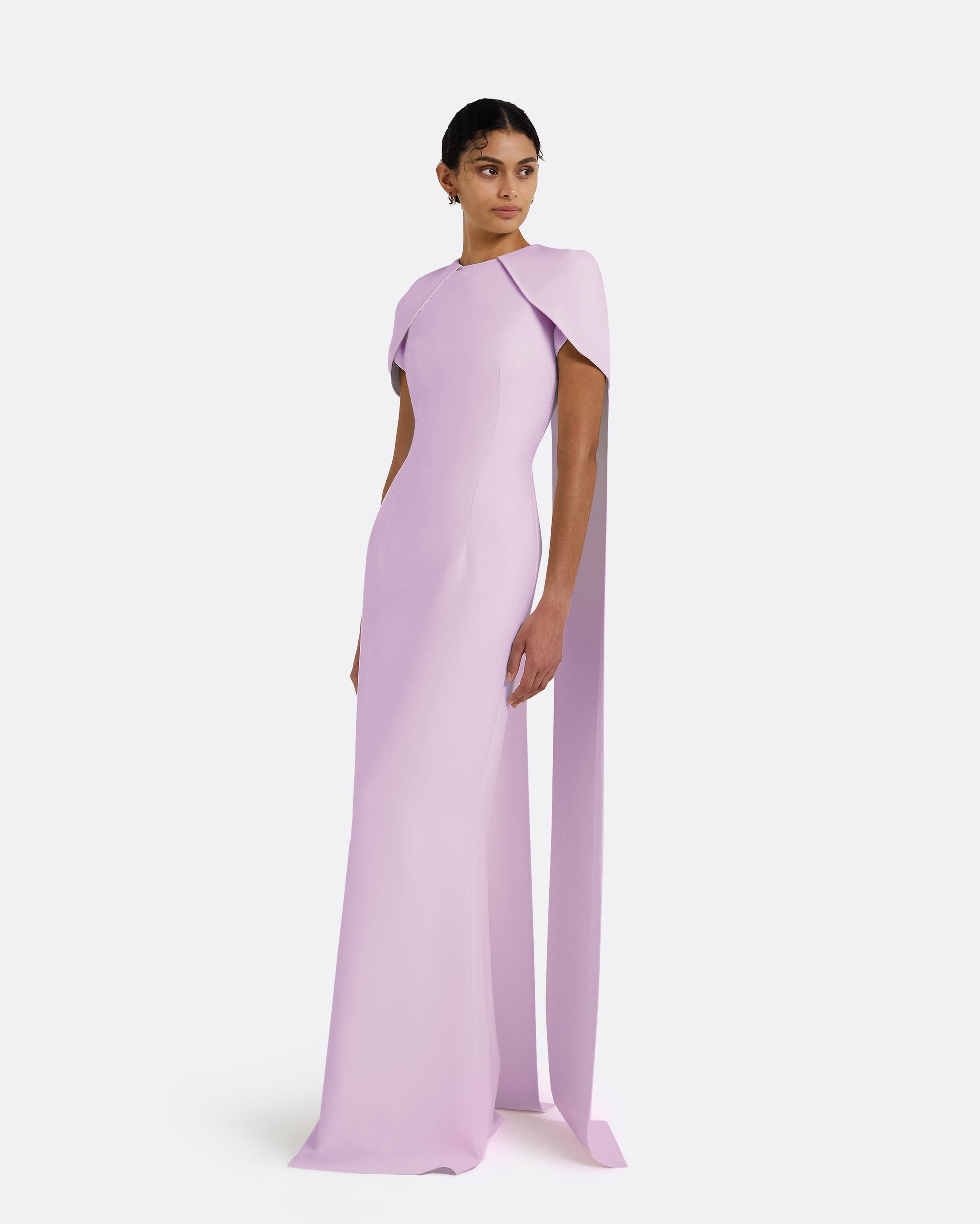 Ginkgo Long Dress in Lavender – Maison Safiyaa USA
