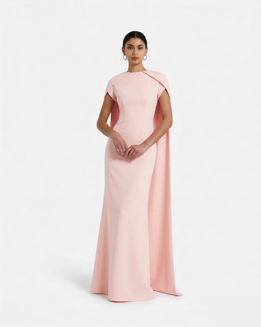 Ginkgo Long Dress in Pale Pink