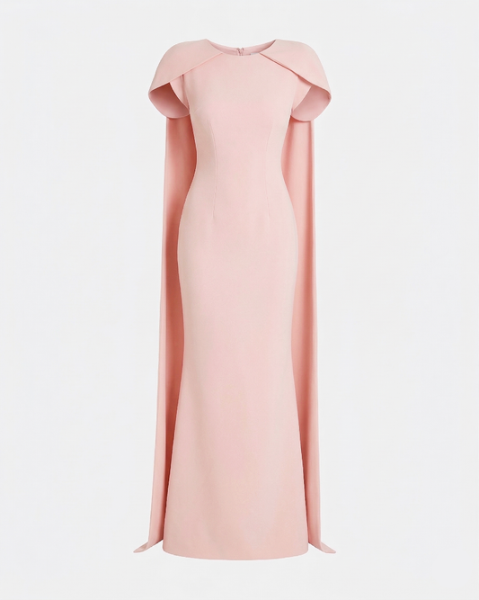 Ginkgo Long Dress in Pale Pink