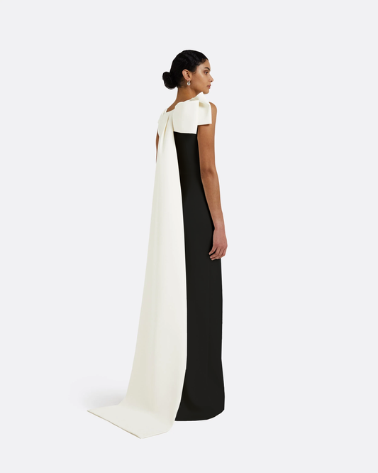 Celestia Black & Ivory Long Dress