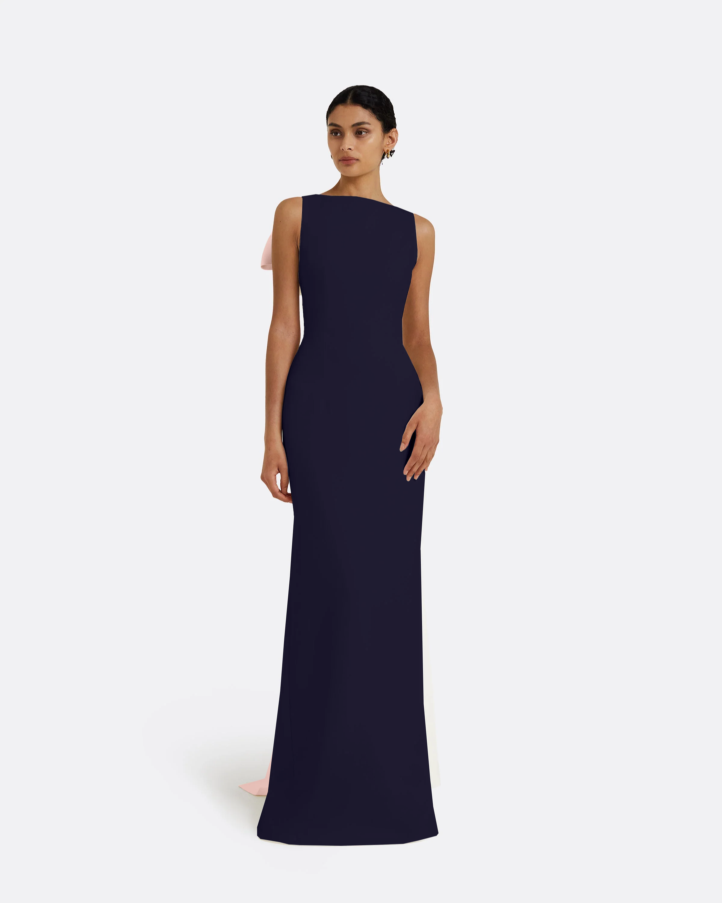 Celestia Long Dress in Azurite & Pale Pink