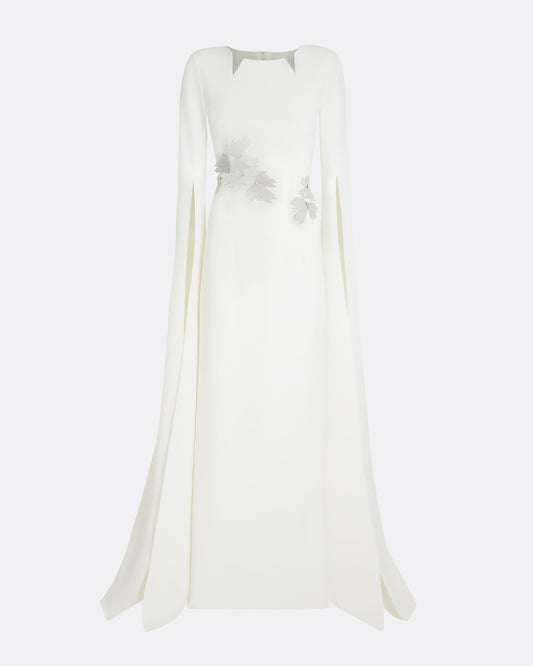 Talin Embroidered Ivory Long Dress