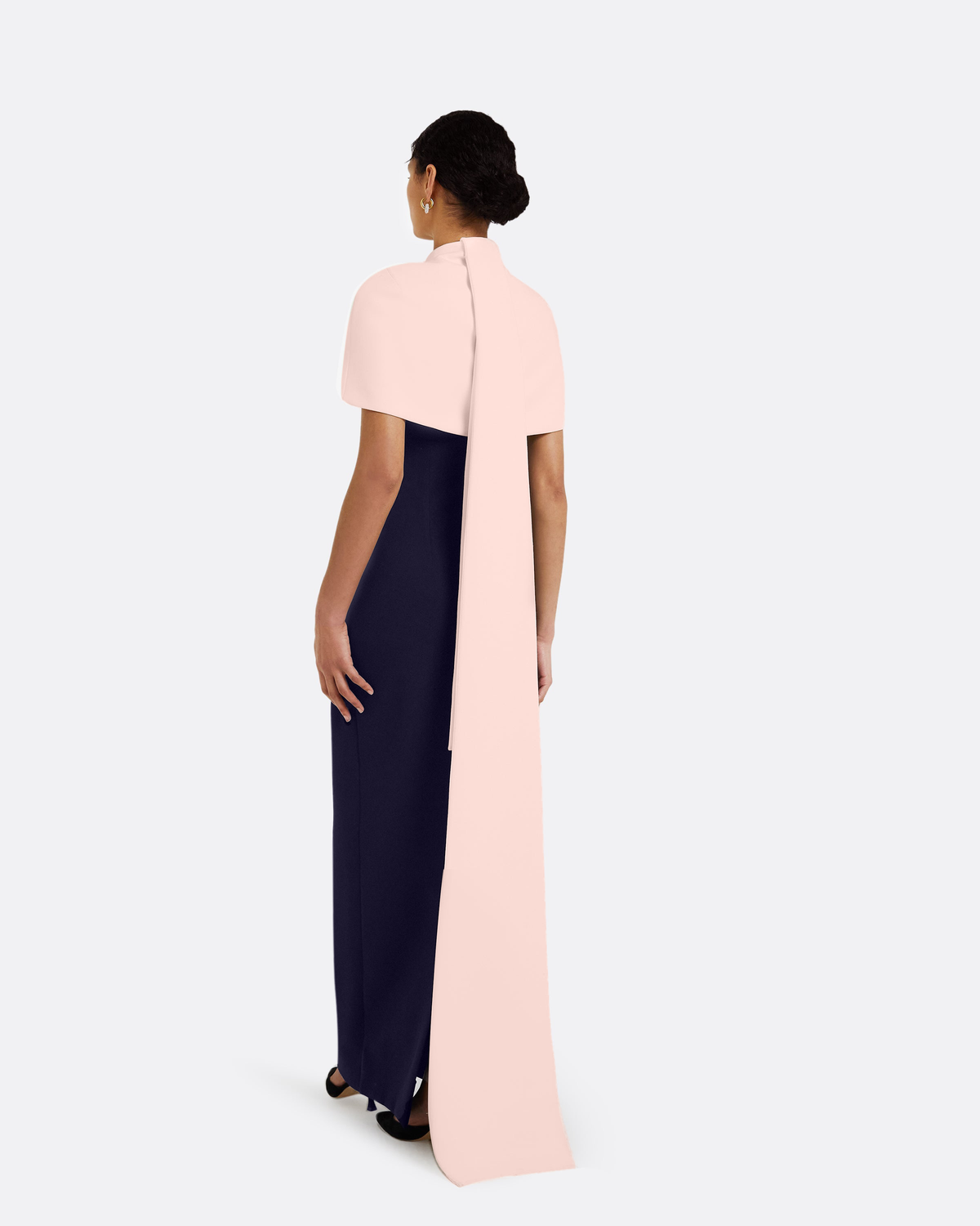 Kalika Long Dress in Azurite & Pale Pink