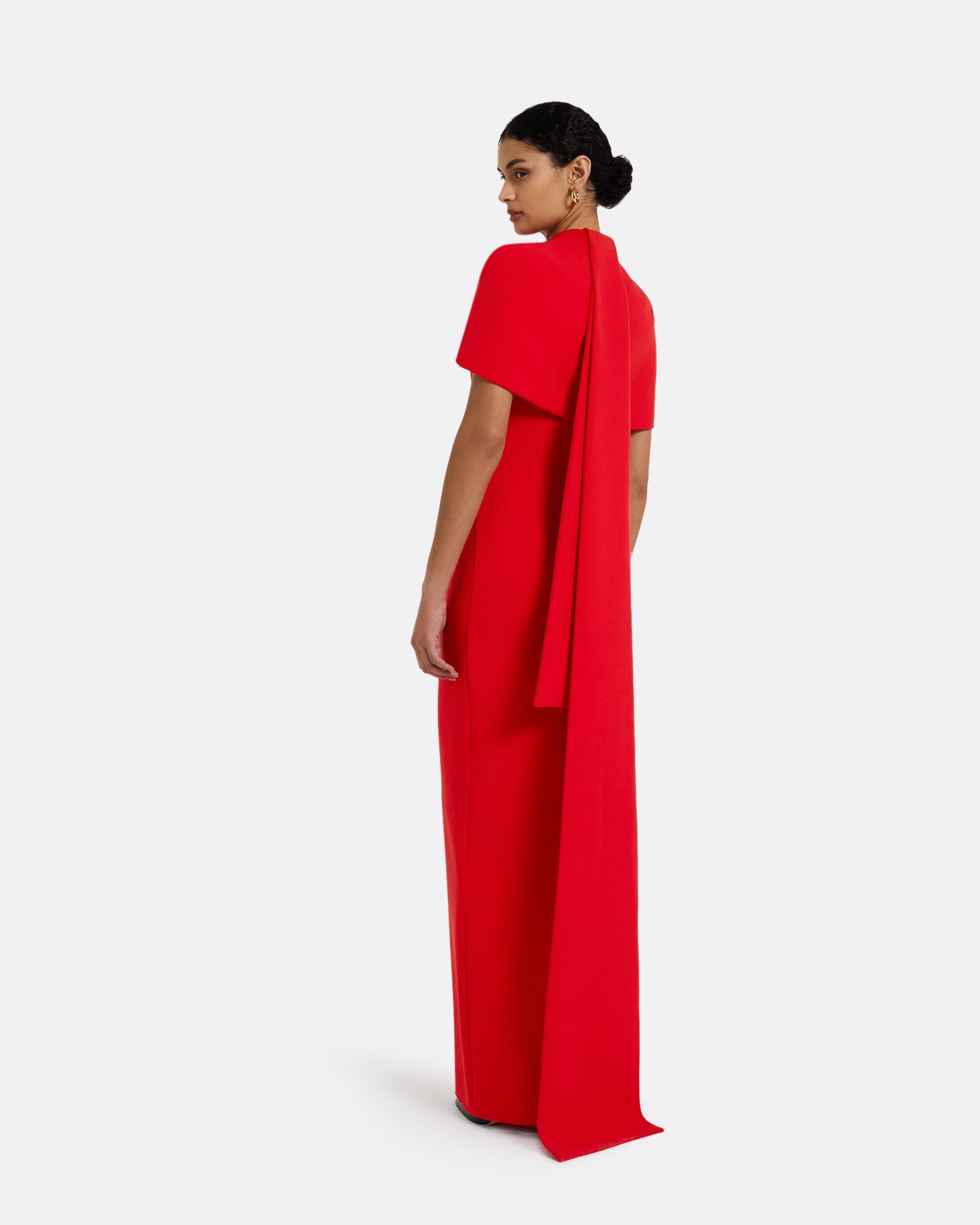 red cape dress Kalika Scarlet Long FR48 - US16 ART CLASS X TARGET elastic fabric colour: Black Size:6 Medium