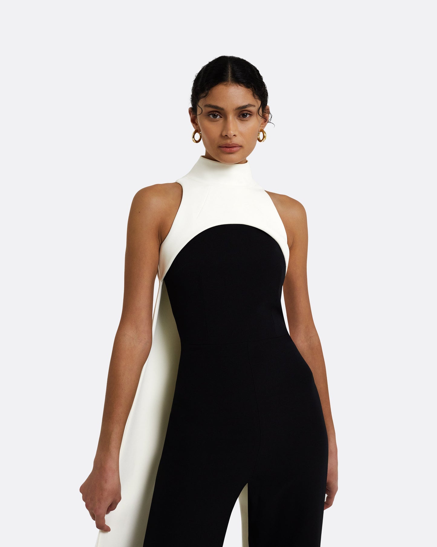 Miho Ivory Harness & Takayama Black Jumpsuit