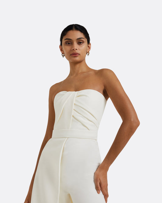 Remi Strapless Jumpsuit Ivory