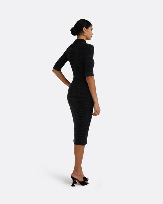 Akilah Black Crochet Dress