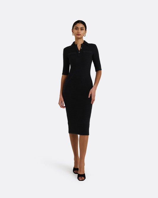 Akilah Black Crochet Dress