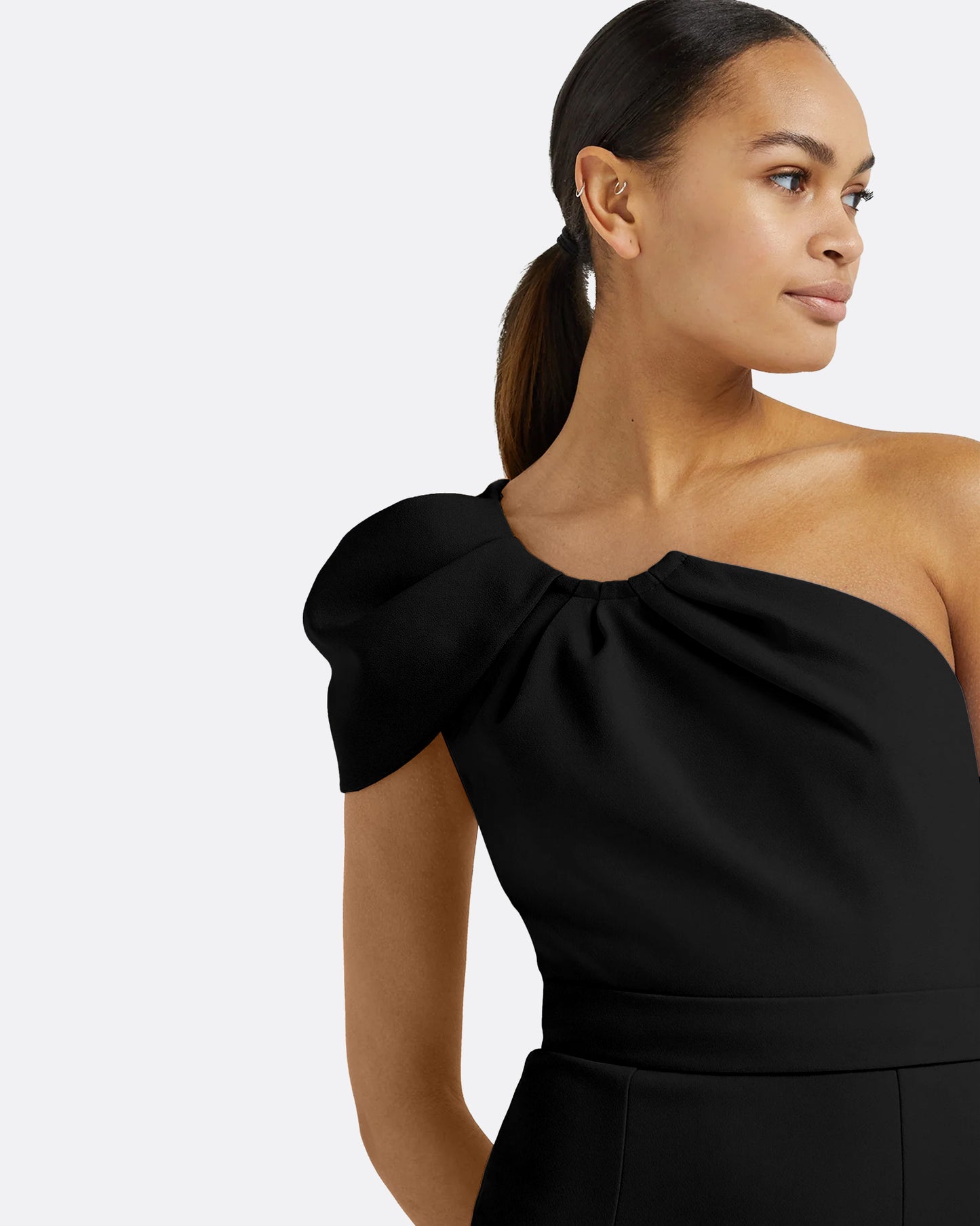 Petal Black Midi Dress