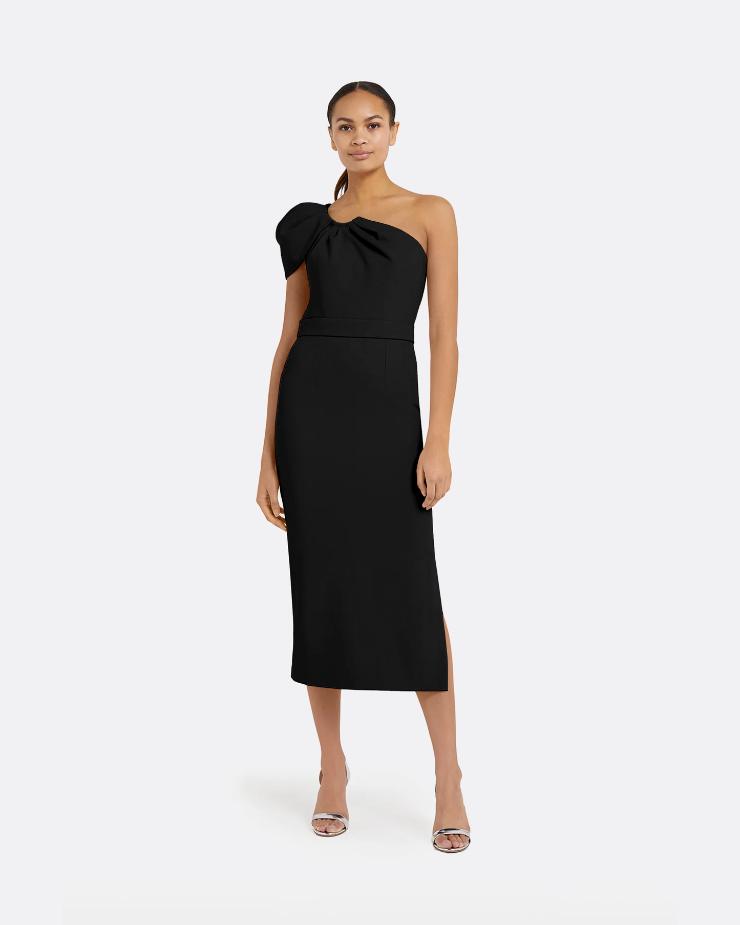 Petal Black Midi Dress