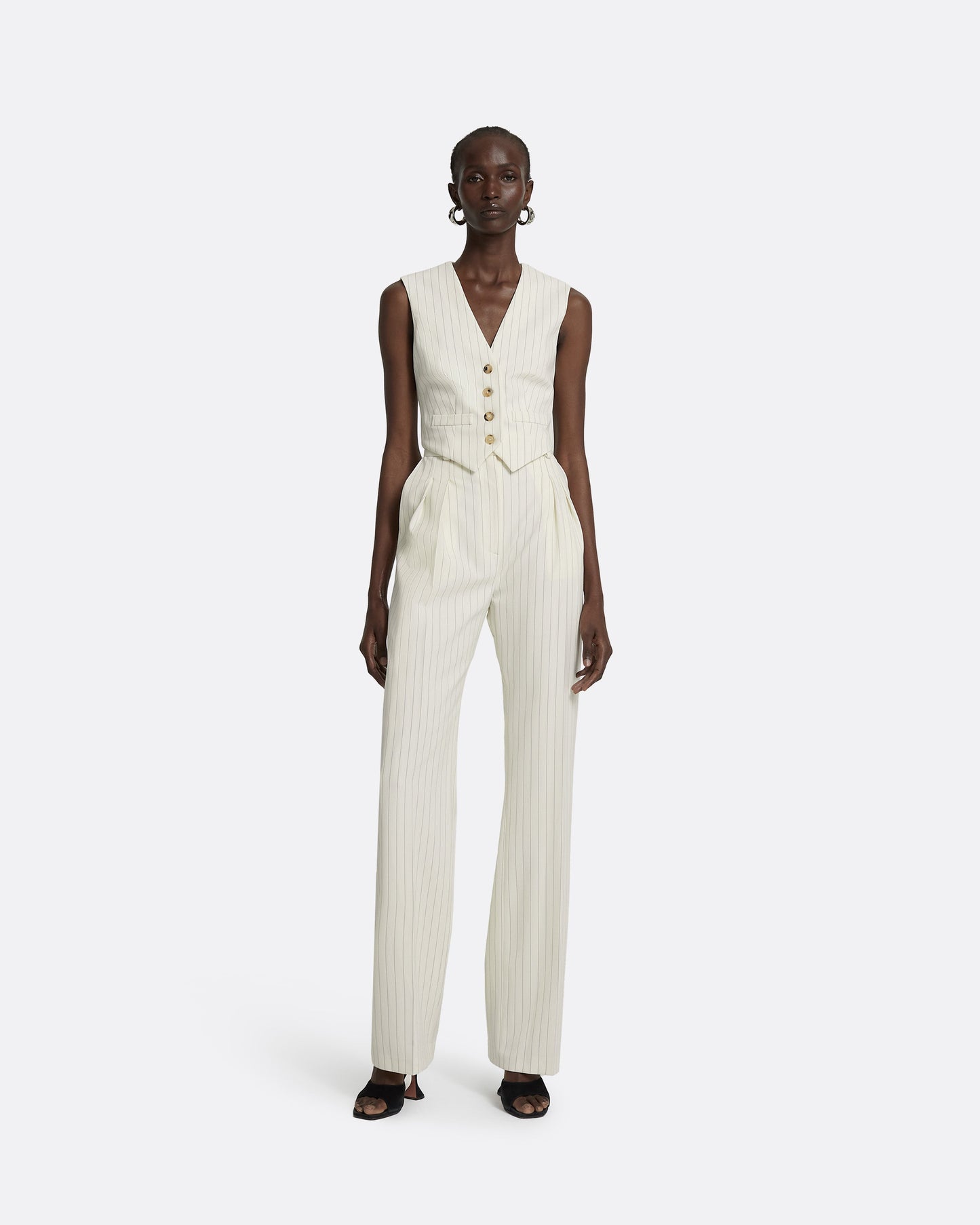Ferna Ivory Pinstripe Trousers