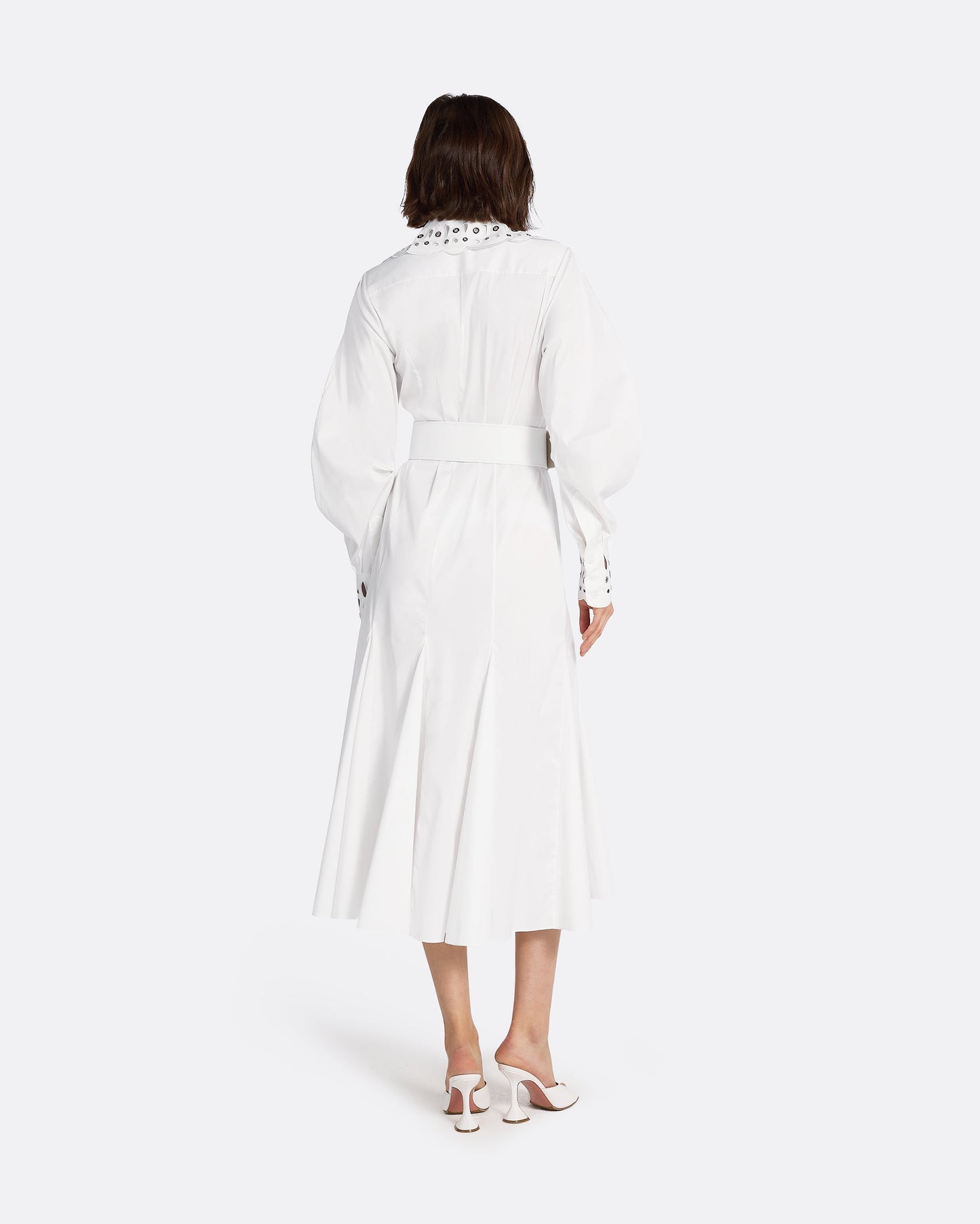 Evie Ivory Cotton & Silver Midi Dress